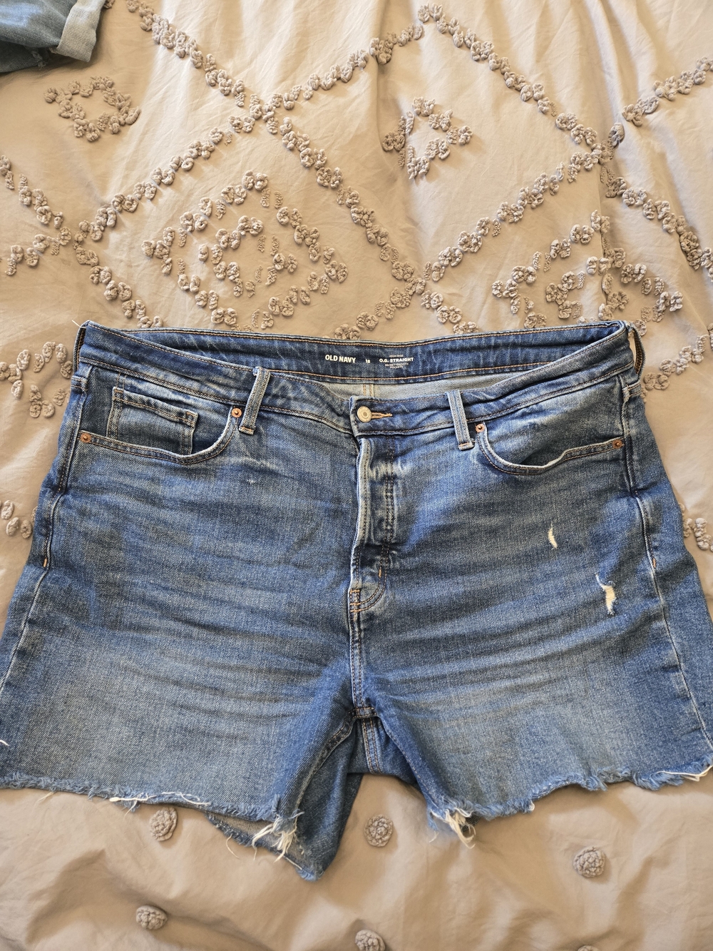 Old Navy High Waisted Denim Cutoff Shorts - Blue. Button Fly.